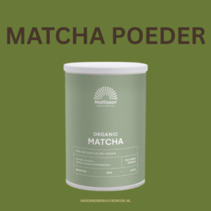 Matcha poeder biologisch van gemalen groene thee