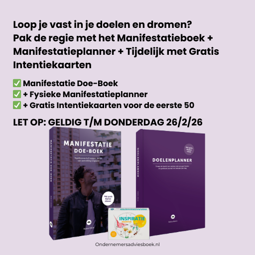 Dit boek + manifestatiepakket is voor dream chasers die hun dromen geen dag meer uitstellen: Een jaar aan werk kan in 1 maand. Jaren aan werk passen in 1 jaar dankzij de wet van aantrekking. Dit kan het jaar worden dat je leven verandert. Maar hoe pas je manifesteren daadwerkelijk toe? “Hadden we maar een handleiding voor hoe onze dromen uitkomen!” Dit pakket is die simpele handleiding. En dat is niet alles: Je kunt makkelijk een tienjarenplan in één jaar uitvoeren. Het leven vastgrijpen en lekker creëren. Alles stroomt moeiteloos door als je proactief manifesteert. Ontvang het complete manifestatiepakket thuis Met gratis intentiekaarten + gratis verzending