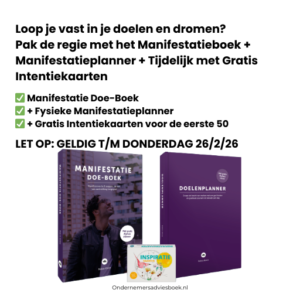 Manifestatiepakket met Manifestatieplanner en werkboek voor ondernemers met gratis intentiekaarten t/m 26 februari. Bestel nu